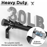 VOIIY Curtain Rods for Windows 48 to 84 Inch(4-7 Feet),Black 1'' Diameter Drapery Rods with End Cap Style Design,Modern Adjustable Heavy Duty Curtain Rod,Size:36''-88''