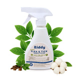 Riddy Flea & Tick Natural Spray for Pets with Essential Oils Safe Non-Hazardous Indoor and Outdoor Control, 8 oz, 1 Pack
