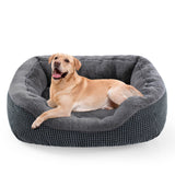 INVENHO Large Dog Beds Large Sized Dog Washable, Orthopedic Warming Soft Sleeping Puppy Bed Durable Pet Bed with Anti-Slip Bottom L(35"x25"x10")