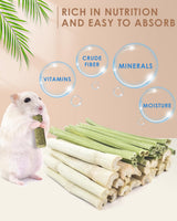 Bissap 80PCS Rabbit Chew Sticks, 40PCS Sweet Bamboo Chew Sticks & 40PCS Papaya Stems Bunny Chews for Rabbit Hamster Chinchilla Guinea Pig Small Animals Natural Molar Treats