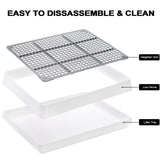 WUWEOT 2 Pack Large Rabbit Litter Box, Shallow Bunny Restroom Litter Tray, Small Animals Litter Pan Toilet Potty Trainer with Grate for Rabbit Hamster Ferret Rats Guinea Pigs Hedgehog Chinchillas