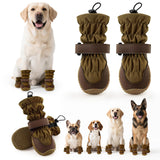 Dog Boots Winter, Dog Snow Shoes for Small Large Medium Dogs, Adjustable Puppy Booties Paw Protectors for Outdoor Cold Weather Hardwood Hiking Walking Size 5