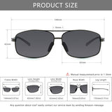 SUNGAIT Ultra Lightweight Rectangular Polarized Sunglasses Men UV400 Protection (Gunmetal Frame Gray Lens, 62) Metal Frame SGT458 QKH-CA