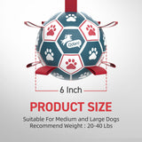 QDAN Dog Balls, World Cup Soccer Ball with Straps, Durable Herding Balls for Small Medium Pet, Puppy Birthday Gifts, Dog Water Toy, Pet Toys Puppy Ball (6 Inch)