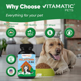 Vitamatic Melatonin for Dogs – 6 mg – 120 Chewable Tablets (Pack of 2) Beef Flavored – Natural Calming Support – Non-Habit Forming – Veterinarian Formulated
