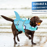 AOFITEE Dog Life Vest for Swimming, Shark Dog Life Jacket Large, High Flotation Dogs Swimming Vest with Rescue Handle and Reflective Stripe, Dogs Lifesaver Swimsuit for Boating Summer Pool Beach, XL