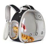 Guinea Pig Backpack Carrier, Bearded Dragon Carrier Backpack with Clear Bubble Window,Small Animal Travel Backpack for Hedgehog Rat Parrot,Rabbit,Sugar Glider,Airline Approved(Black, Backpack)