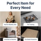PAULATO BY GA.I.CO. Waterproof Chair Pad – 24x20 Reusable Seat Cover for Car or Wheelchair – Machine Washable Protector for Incontinence – Absorbent Changing Cushion for Elderly Care - Macadamia