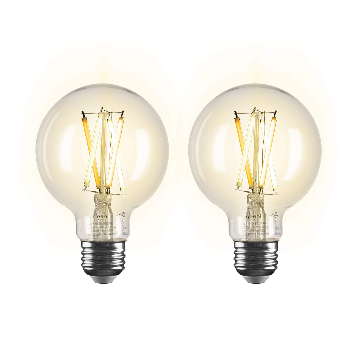 Geeni Smart Light Bulb - Alexa and Google Home Compatible, Tunable White LED Programmable and Dimmable WiFi Light Bulb, App Controlled (G25-2 Pack)