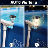 JEMULICE Solar Pool Lights for Above Ground Pools, LED Energy Saving Warm White Light, Waterproof for Frame Swimming Pools Night Accessories(4 Pcs)
