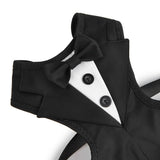PawPleasure Dog Tuxedo Harness, Adjustable Pet Harness No Pull for Small Medium Dogs, Doggie Wedding Suit with Bow Tie Party Costume (Black, XL)
