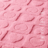 Luciphia Valentines Day Waterproof Blanket for Medium Large Dogs Washable Bed Couch Protector Soft Fluffy 3D Heart Jacquard Pet Blanket with Sherpa Fleece Cozy Calming Throw Blankets, Pink 65x57 inch