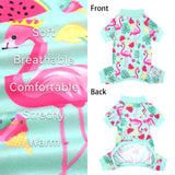 XPUDAC 4 Pack Dog Pajamas for Small Dogs Girl Boy Soft Stretchy Pjs Summer Puppy Clothes for Doggie Pet Outfits, Large