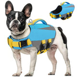 Queenmore XS Dog Life Jacket, Reflective Puppy Lifejacket Dog Life Vest for Swimming Boating, Lightweight Dogs Swim Vest with Superior Buoyancy and Rescue Handle, Blue, XS