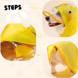 Scheppend Dog Raincoat,Adjustable Waterproof Cloak Pet Hooded Raincoat Jacket,Cute Yellow Duck Poncho for Pet,M