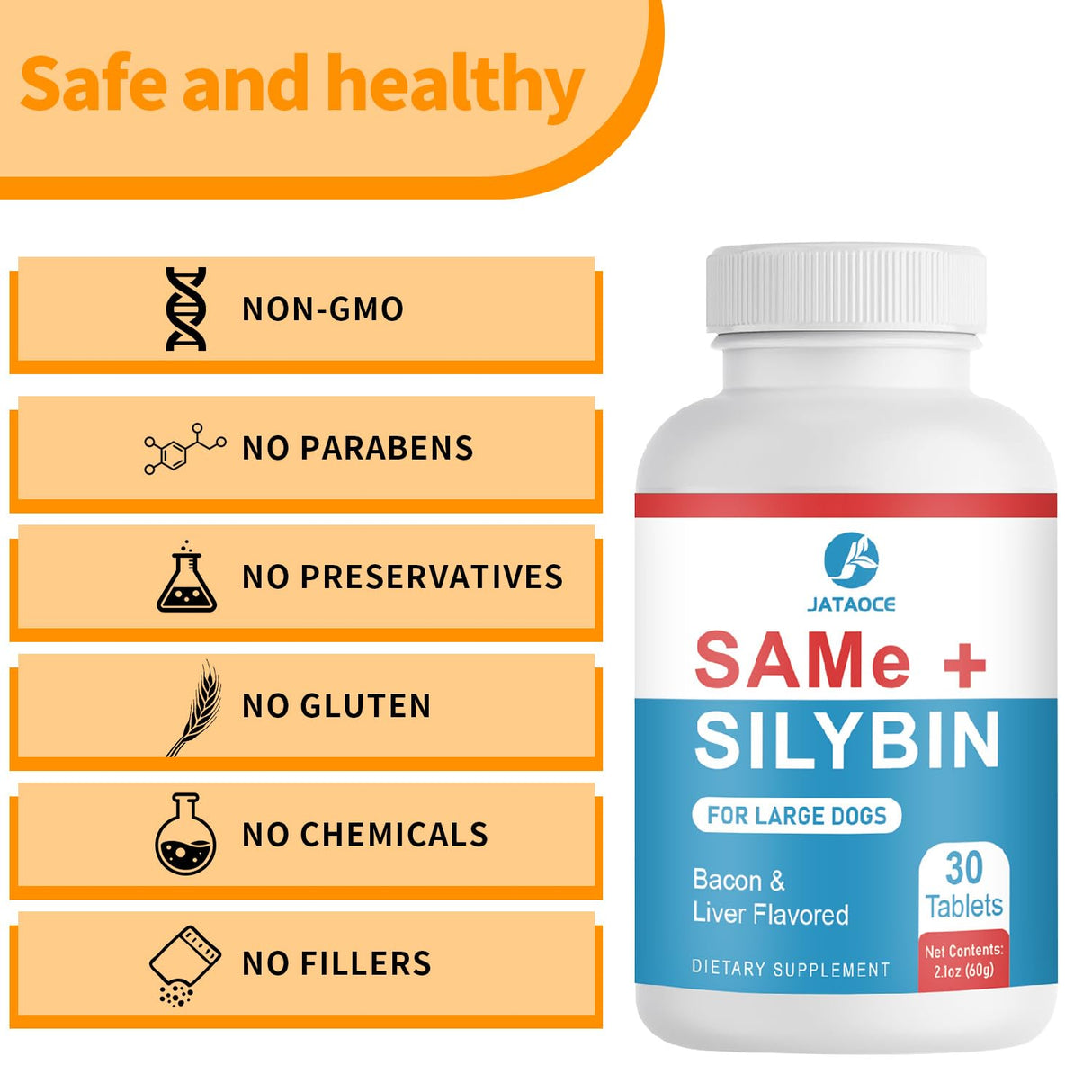 Same and Silybin for Dogs - S-Adenosyl-L-Methionine, Same for Dogs, Liver Supplements for Dogs, Hepatic Supplement for Liver & Brain, Dog Liver Support (Same+Silybin), All Dogs (Under 120 lbs)