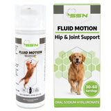 Fluid Motion - Hip & Joint Support for Dogs - Liquid Hyaluronic Acid - Joint Mobility, Skin, & Coat Supplement for Senior Dogs - Apple Flavor - Glucosamine Alternative (30-60+ Day Supply)
