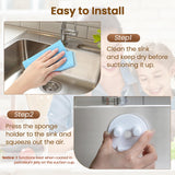 Sponge Holder, Sink Caddy w/Suction Cup Installation, Sponge Organizer for Kitchen/Bathroom Sink, Self Draining, Dishwasher Safe for Holding Sponges(Sponges Not Included), White(1-Pack)