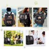 Lekebobor Large Cat Backpack Carrier Expandable Pet Carrier Backpack for Small Dogs Medium Cats Fit Up to 18 Lbs, Dog Backpack Carrier, Foldable Puppy Backpack Carrier for Travel, Black
