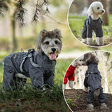 Four-Legged Full Coverage Dog Raincoat for Small Medium Dogs, Waterproof Dog Rain Coat with Harness Built in, 4-Legs Dog rain Jacket with Reflective Strip, Adjustable Puppy Waterproof Clothes (XL)