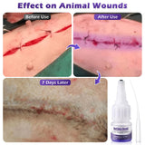 1 Pack 3ml Veterinary Surgical Skin Glue with 10 Precise Applicators, Strong Surgical Adhesive, Blue-Tinted Animal Tissue Wound Glue, Fast Bleeding Control and Waterproof Wound Sealant for Pets