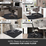 Office Chair Mat for Hardwood Floor: 63" x 51" Extra Large Black Office Chair Mats, Anti-Slip Rubber Floor Mat for Gaming Rolling Chair, Heavy Duty Sturdy Floor Protector Mat Under L Computer Desk