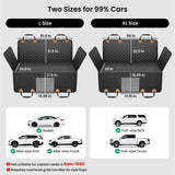 REEVAA Dog Truck Seat Cover for Back Seat, Hard Bottom Dog Hammock for Car, Pet Bed Extender for 2-4 Large Dogs, Waterproof Seat Protector, Universal XL Size Fits for Crew Cab Truck/SUV, Black+Orange