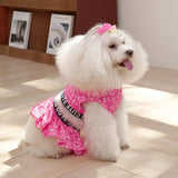 CuteBone Two Piece Dog Sports Dress Athleisure Puppy Skirt Lightweight Small Dogs Girl Clothes Cat Apparel SPS12L