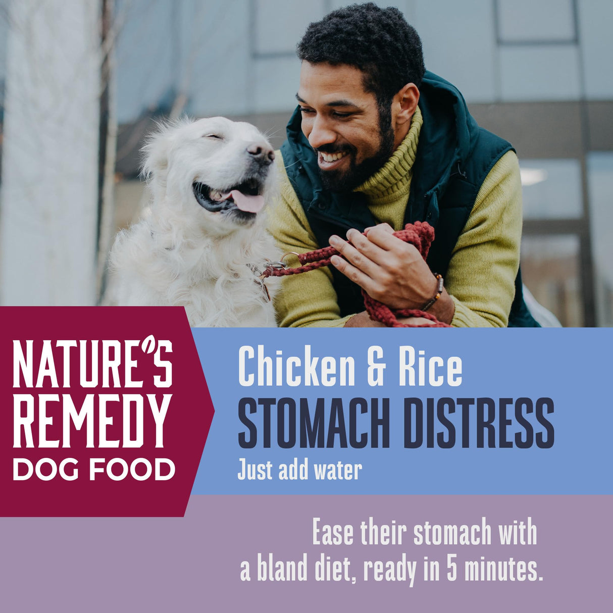 Whole Life Dog Bland Diet for Dogs – Sensitive Stomach Food for Digestive Support, Constipation, Anti Diarrhea & Vomit Relief – Human Grade, Quick & Easy Chicken and Rice, Ready in Minutes