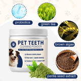 Dental Powder for Dogs Dog Teeth Cleaning Products Dog Tooth Cleaning Powder with Probiotics for Dogs Bad Breath Treatment Plaque and Tartar for Small Medium and Large Pet Dental Cleaner 120 Grams