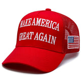 Donald Trump 2024 45-47 MAGA Hat Make America Great Again Slogan with USA Flag Adjustable Baseball Cap Mesh-Back Cap (US, Alpha, One Size, Red 45-47 MAGA Hat)