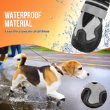 Lukovee Dog Shoes - Waterproof Warm Fleece Lined Dog Booties for Small Medium Large Dogs, Non-Slip Adjustable Dog Boot for Winter Cold Weather (GY,Size 8)