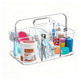 Brabtod Clear Dog Storage Organizer,Pet Grooming Supplies Organizer with Handle,5 compartments Countertop Caddy, Storage Bin for Dog Cat Grooming Kit,Trimmer,Clipper,Combo,Brush
