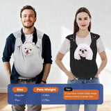 Supet Dog Carrier Sling for Small Dogs, Hands Free Adjustable Soft Cotton Puppy Chest Bag Carrier, Anti-Anxiety & Back Pain Relief Pet Front Pack (Black, XS)