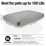 Sytopia 42" Outdoor Indestructible Canvas Dog Bed – Ultra-Durable, Waterproof, Washable, Removable Cover – Comfort for Extra Large Dogs – Perfect for Patio, Crate, or Adventure (Light Grey)