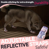 Furmate Dog Shoes for Large Small Medium Dogs, Breathable Mesh Dog Boots & Paw Protectors for Summer Hot Pavement Winter Snow, Waterproof Anti-Slip Dog Booties for Hiking Hardwood Floors(Pink-Purple2)