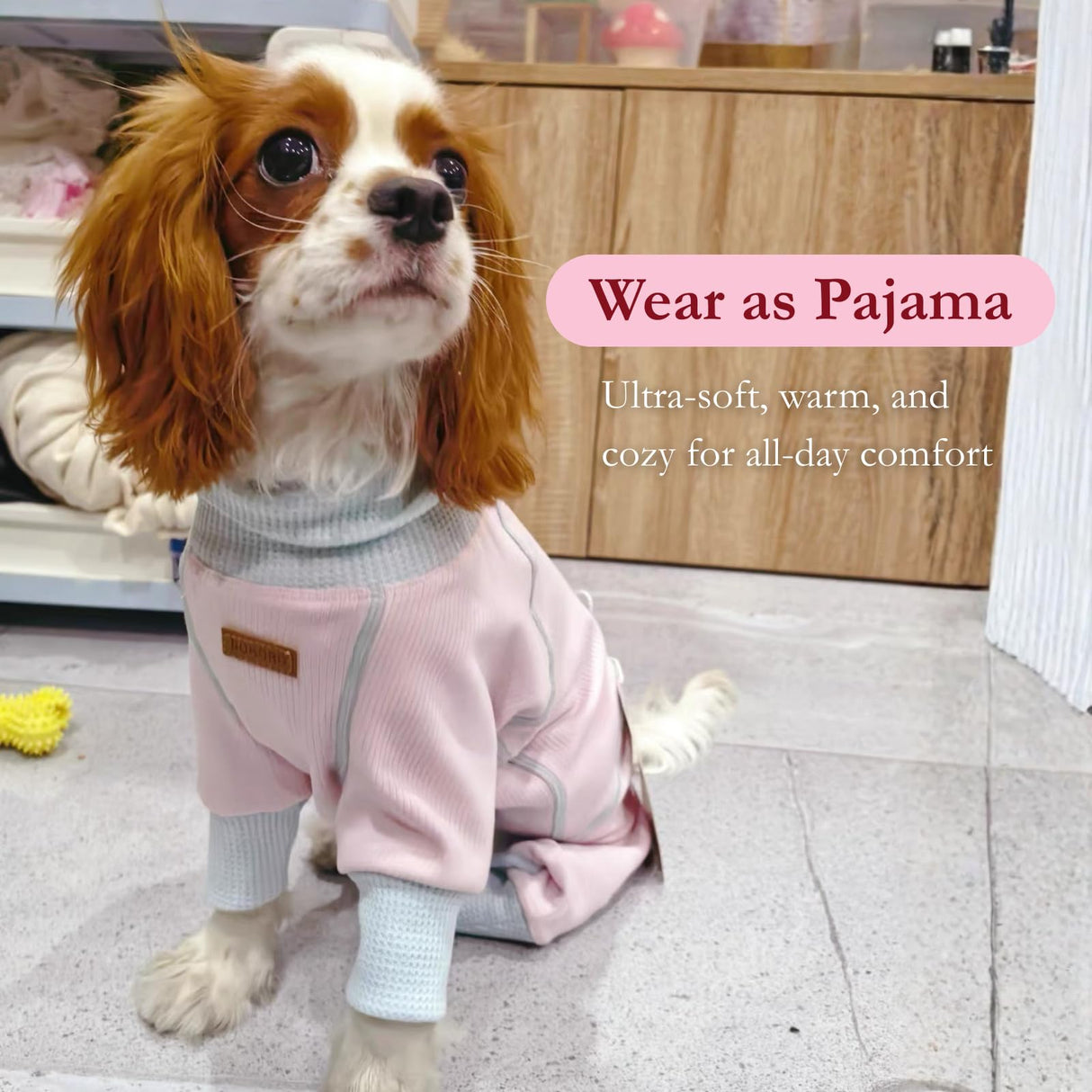 Dog Winter Fleece Sweater, Soft Warm Thermal Pajamas for Boy & Girl Puppies Jumpsuit Clothes for Small Medium Breed (S,Brown)