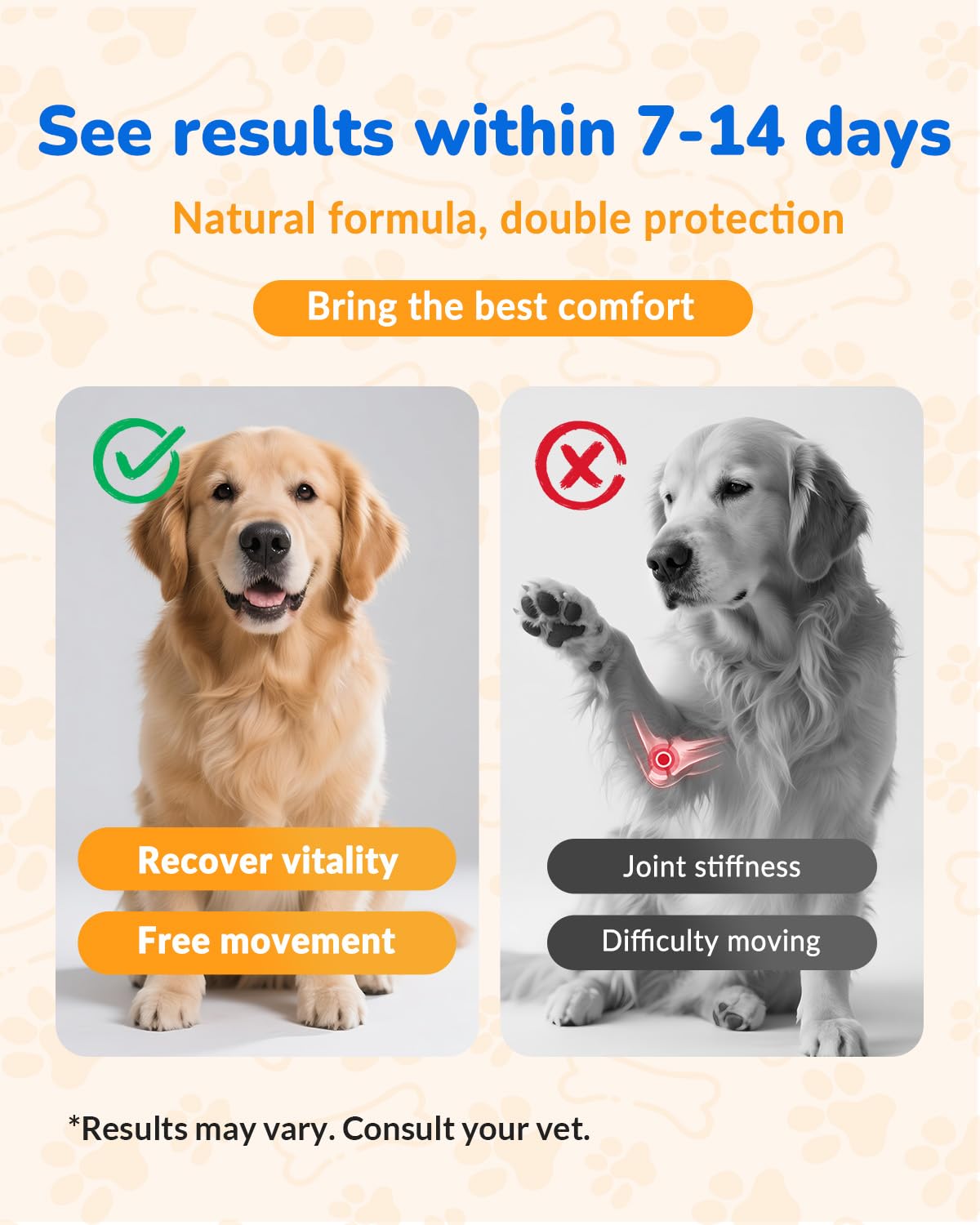 Glucosamine for Dogs 260Ct Chews - 23oz Hip and Joint Supplement Chews for Dogs, Chondroitin Joint Supplement for Dog Joint, USA Lab Formula with Probiotics, Natural Support for Dogs
