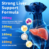 POPPAW Senior Dog Liver & Joint Supplement – Same, Milk Thistle (Silybin), Glucosamine, MSM for Liver Health Detox, Mobility, Joint Pain Relief, Cognitive & Vitality Support, Chicken Flavor, 90Ct