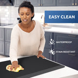 Kitchen Mat Cushioned Anti Fatigue Rug 17.3"x28" Water Resistant, Non Slip, Standing and Comfort Desk/Floor Mats for House Sink Office (Black)