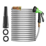 TOONLUPAL Metal Garden Hose 100 ft Heavy Duty Flexible Stainless Steel Water Hose Garden Hoses for Yard, Outdoor