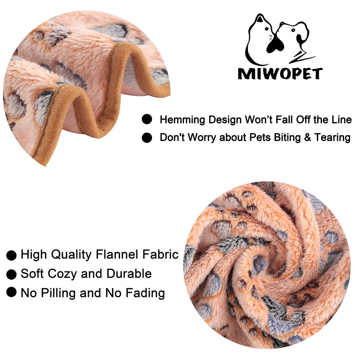 MIWOPET 3 Pack Cat and Dog Blanket Soft & Warm Fleece Flannel Sleep Mat, Great Pet Throw for Puppy, Kitten,Cats,Small, Medium & Large Dogs (Medium 30" x 20")