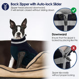 AOFITEE Dog Coat, Warm Dog Winter Coat for Small Dogs, Reflective Turtleneck Dogs Jacket with Harness Built in, Waterproof Windproof Pet Fleece Vest Snow Jacket for Cold Weather, Navy S