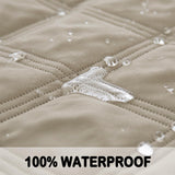 fuguitex Waterproof Dog Blanket Reversible for Small Dogs Resistant Leakproof Washable Couch Cushion Bed Protector Cover for Indoor Furniture Pet Friendly（82"*82",Brown+Khaki+Khaki