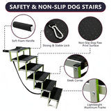 PENSUN Dog Ramps for Small & Big Dogs Portable Folding Pet Stairs with Nonslip Surface Foldable Truck Ramp Stairs for Car, SUV and Trucks, Supports Up to 250LBS, 6 Steps