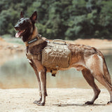 EXCELLENT ELITE SPANKER Dog Pack Dog Saddle Bag Backpack for Camping Hiking Medium & Large Dog with 2 Capacious Side Pockets (M, Grey)