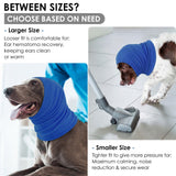 KOESON Dog Calming Hoodie, Adjustable No Shake Ear Wraps for Dogs with Hook & Loop, Soft Dog Ear Muffs Noise Protecion, Pet Head, Ear & Neck Covers for Thunder, Firework, Separation Anxiety, Hematoma