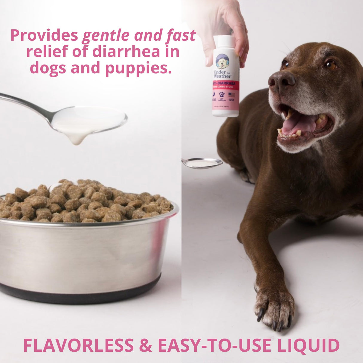 Under the Weather Anti-Diarrhea Liquid for Dogs - Soothe Your Pet's Upset Stomach and Provide Relief from Diarrhea - (4 oz Bottle)