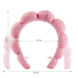 Spa Headband for Washing Face, Skincare Headband Wristband Set for Facial Mask Skin Care, Makeup Remover Towel Cloth Small Spray Bottle with Travel Makeup Bag Gifts for Women - Pink
