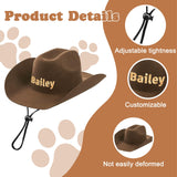 DUCKBE Personalized Dog Cowboy Hats with Name, Custom Cowboy Hat for Dog, Holiday Party Cowboys Costume for Puppy, Pet Tiny Cowboy Cap Birthday Gifts for Pet